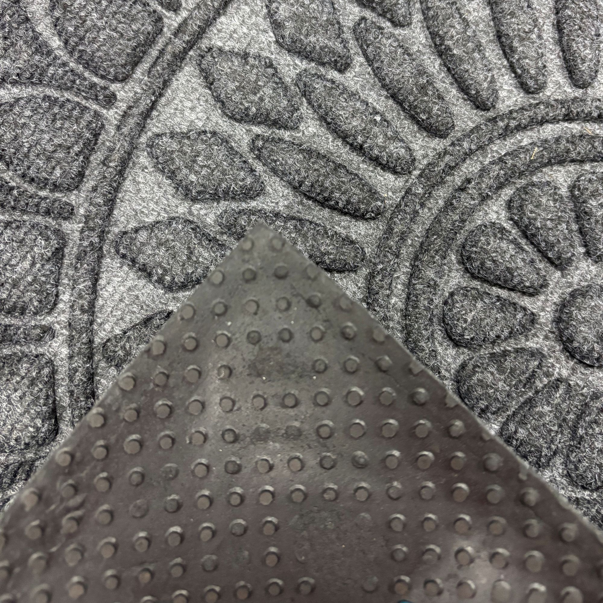 Grey Mandala Half moon Door mat, 40cm x 60cm