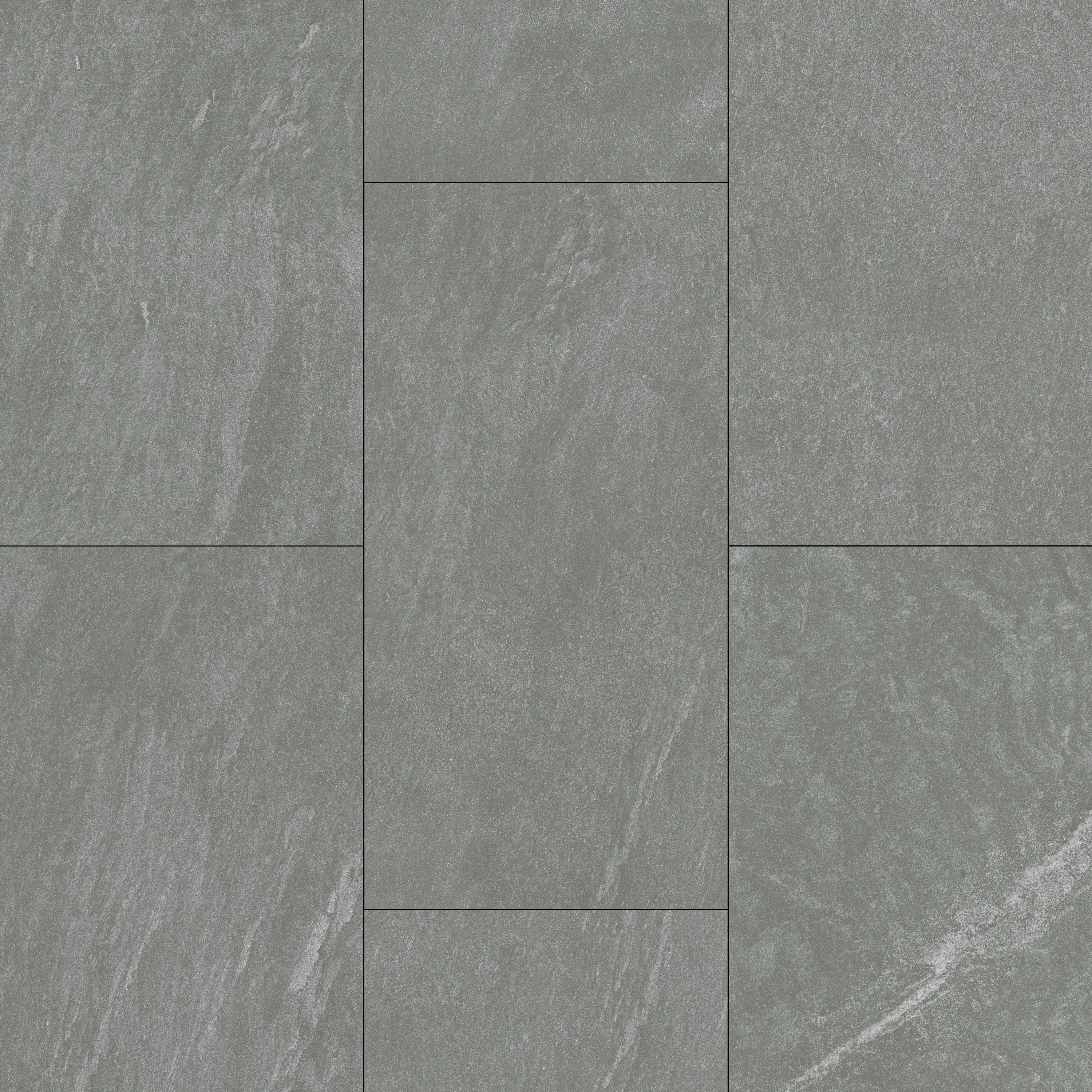 Grey Matt Slate effect Textured Porcelain Outdoor Floor Tile, Pack of 6, (L)600mm (W)300mm