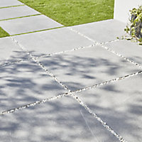 Grey Matt Stone effect Porcelain Outdoor Floor Tile, Pack of 2, (L)597mm (W)597mm