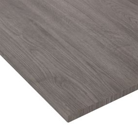 Grey Oak effect Square edge Furniture panel, (L)1.2m (W)300mm (T)18mm