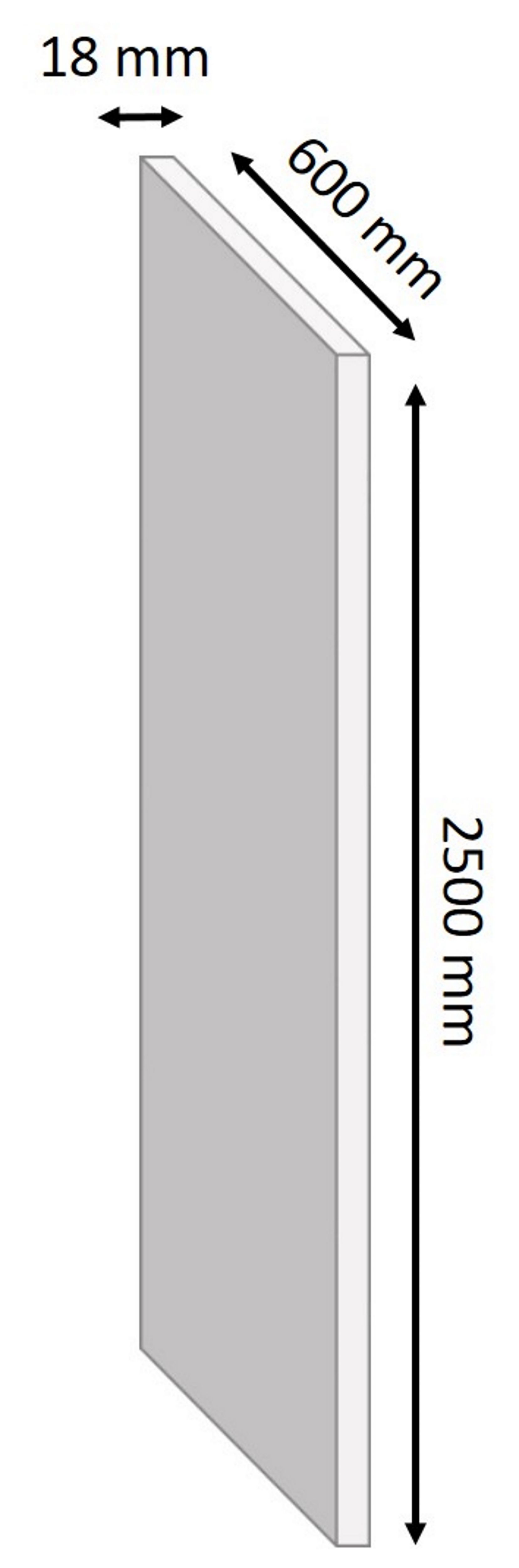 Grey Oak effect Square edge Furniture panel, (L)2.5m (W)600mm (T)18mm