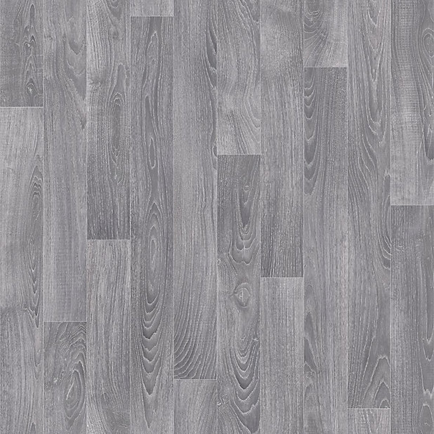 Grey Oak Effect Vinyl Flooring 4m², Light Grey Wood Effect Vinyl Flooring