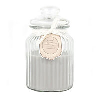 Grey Ornate glass Sandalwood Jar candle