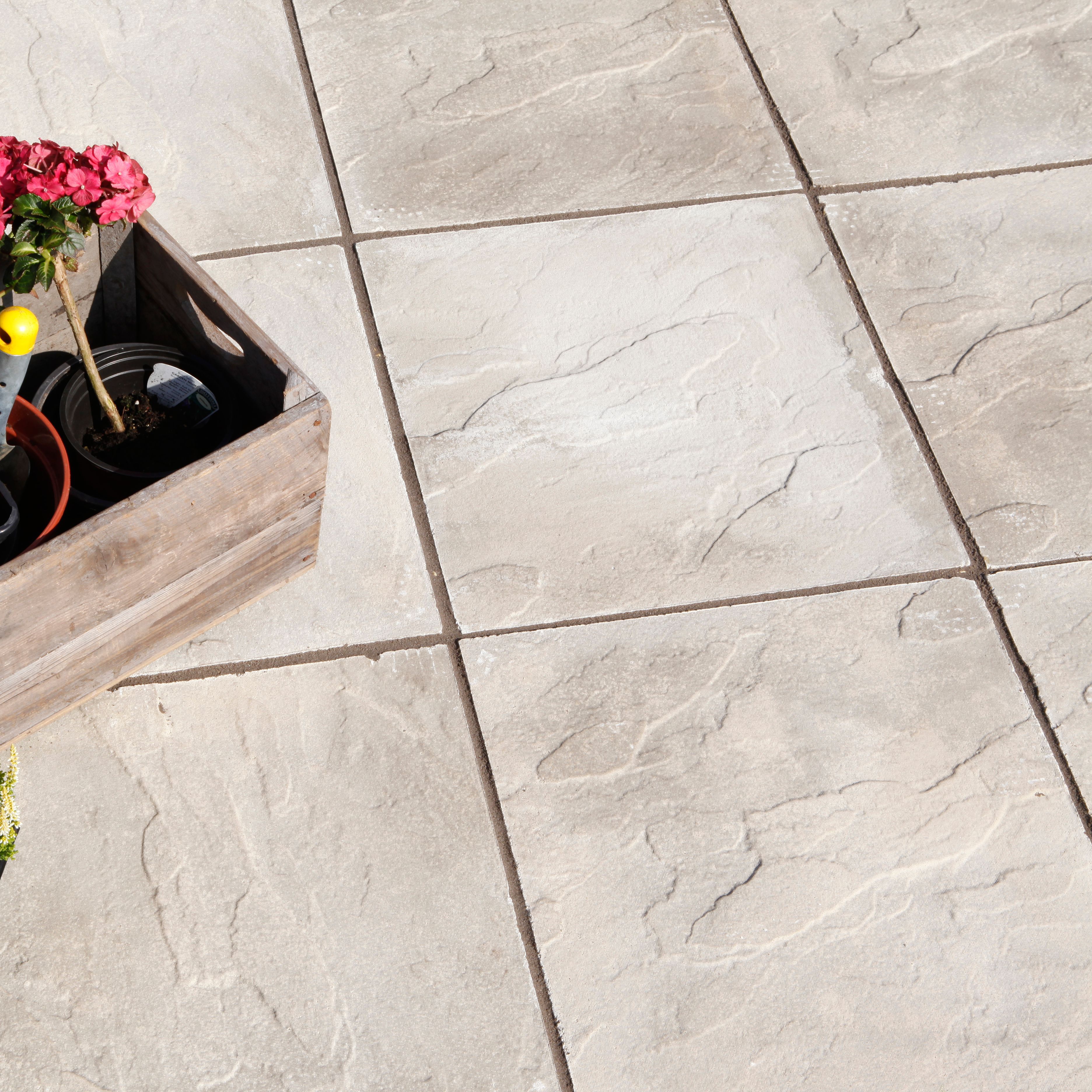 Grey Peak Single paving slab (L)450mm (W)450mm DIY at B&Q