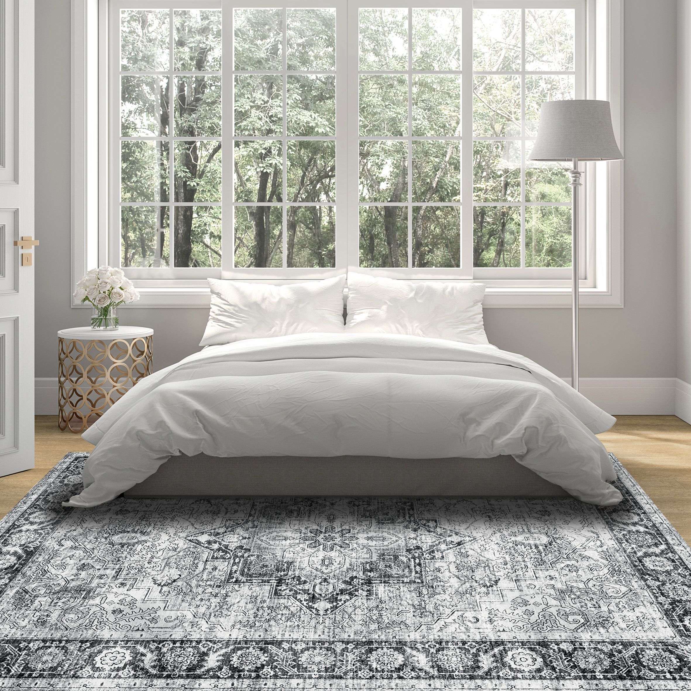 Grey Persian Large Rug, (L)230cm x (W)160cm
