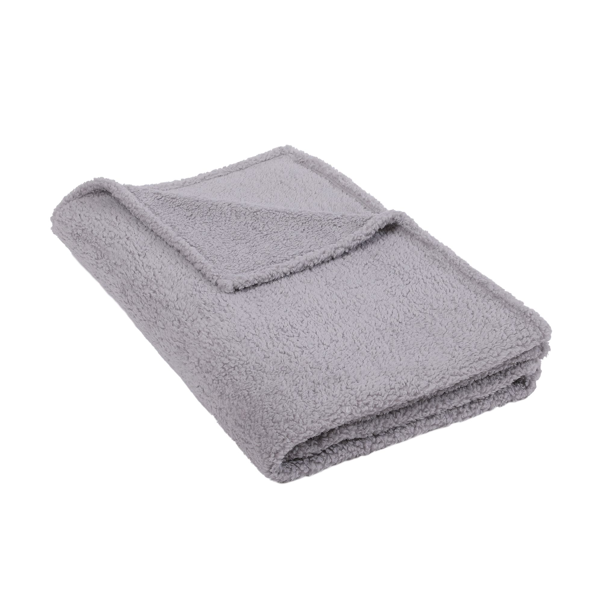 Grey Plain Fleece Throw | DIY at B&Q