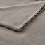 Grey Plain Knitted Throw