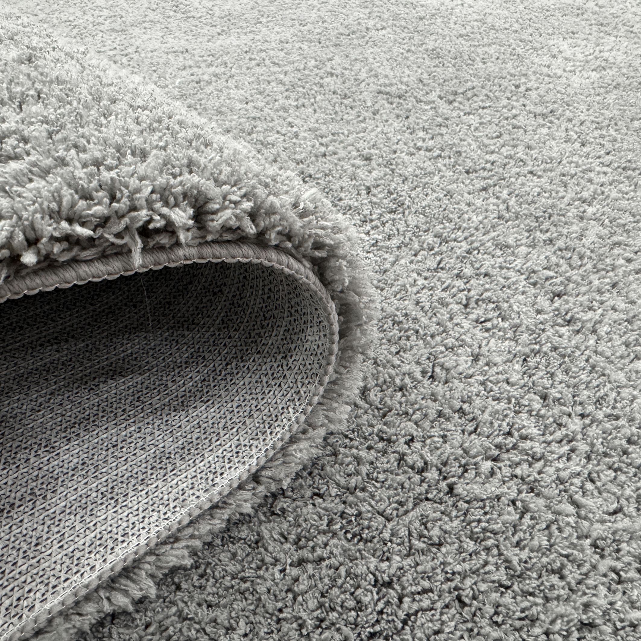 Grey Plain shaggy Medium Rug, (L)160cm x (W)120cm