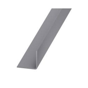Grey PVC Equal L-shaped Angle profile, (L)2.5m (W)20mm