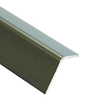 Grey PVC Equal L-shaped Angle profile, (L)2m (W)20mm