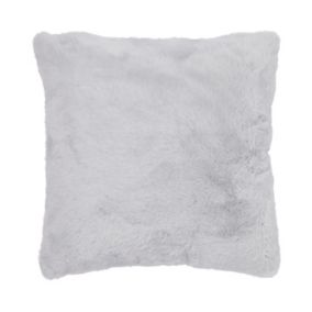 Grey Rabbit faux fur Indoor Cushion (L)43cm x (W)43cm