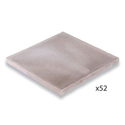 Grey Reconstituted Stone Paving Slab (L)400mm (W)400mm, Pack Of 52 ...