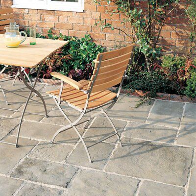 Grey Reconstituted stone Paving slab (L)450mm (W)450mm, Pack of 48