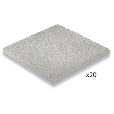 Grey Reconstituted stone Paving slab (L)600mm (W)600mm, Pack of 20 | DIY at B&Q