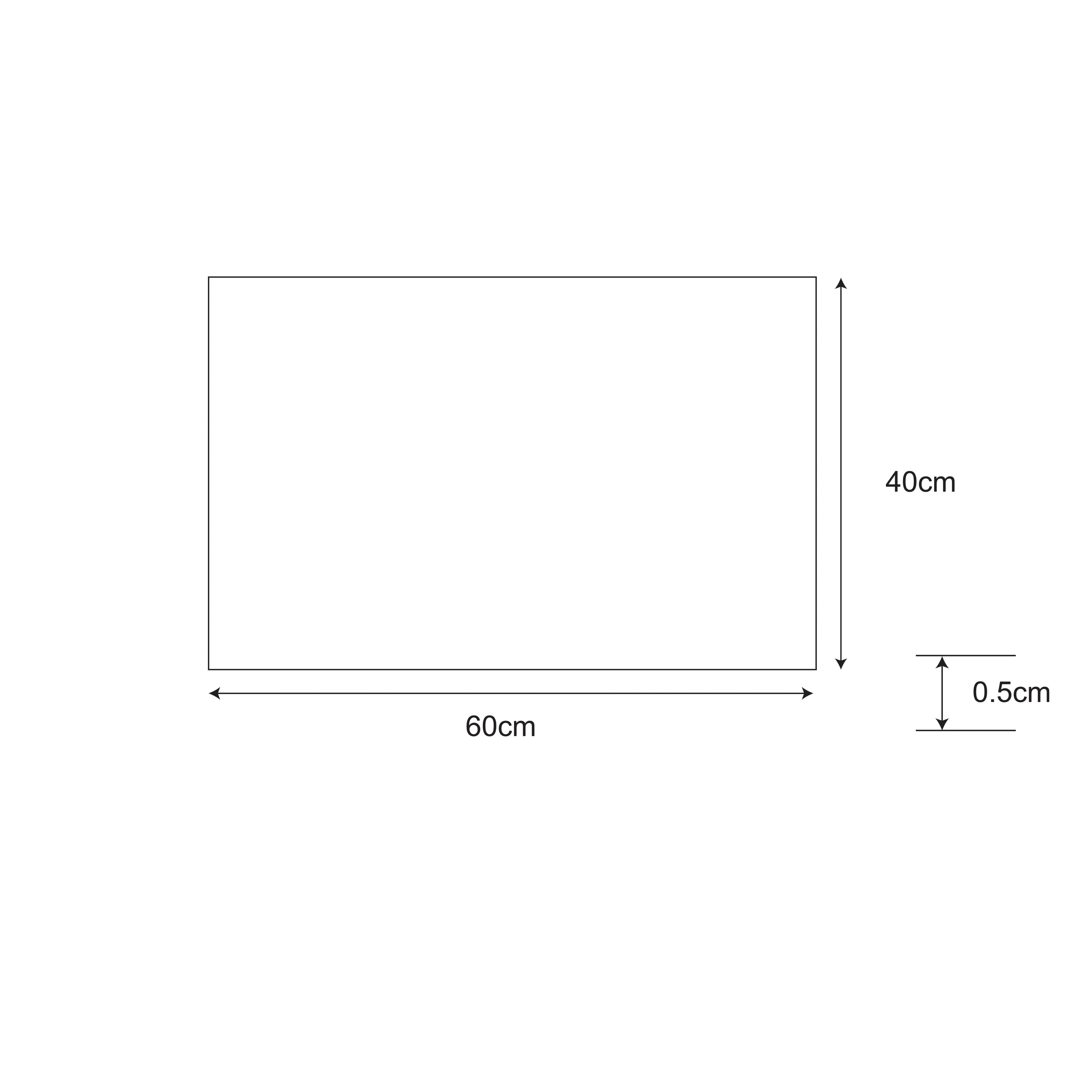 Grey Rectangular Door mat, 40cm x 60cm