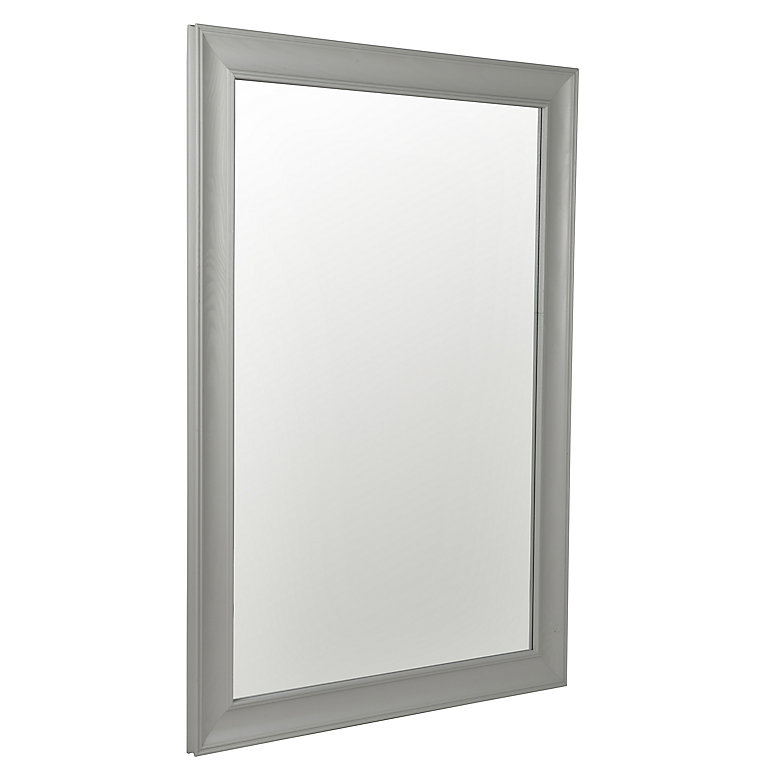 Grey Rectangular Framed Mirror (H)870mm (W)610mm | DIY at B&Q