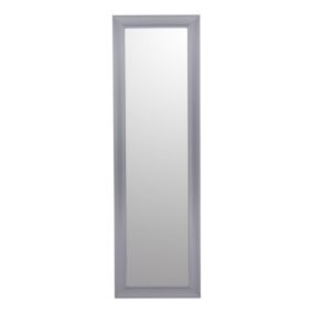Grey Rectangular Wall-mounted Framed mirror, (H)131cm (W)41cm