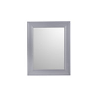 Grey Rectangular Wall-mounted Framed mirror, (H)51cm (W)41cm