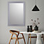 Grey Rectangular Wall-mounted Framed mirror, (H)87cm (W)61cm
