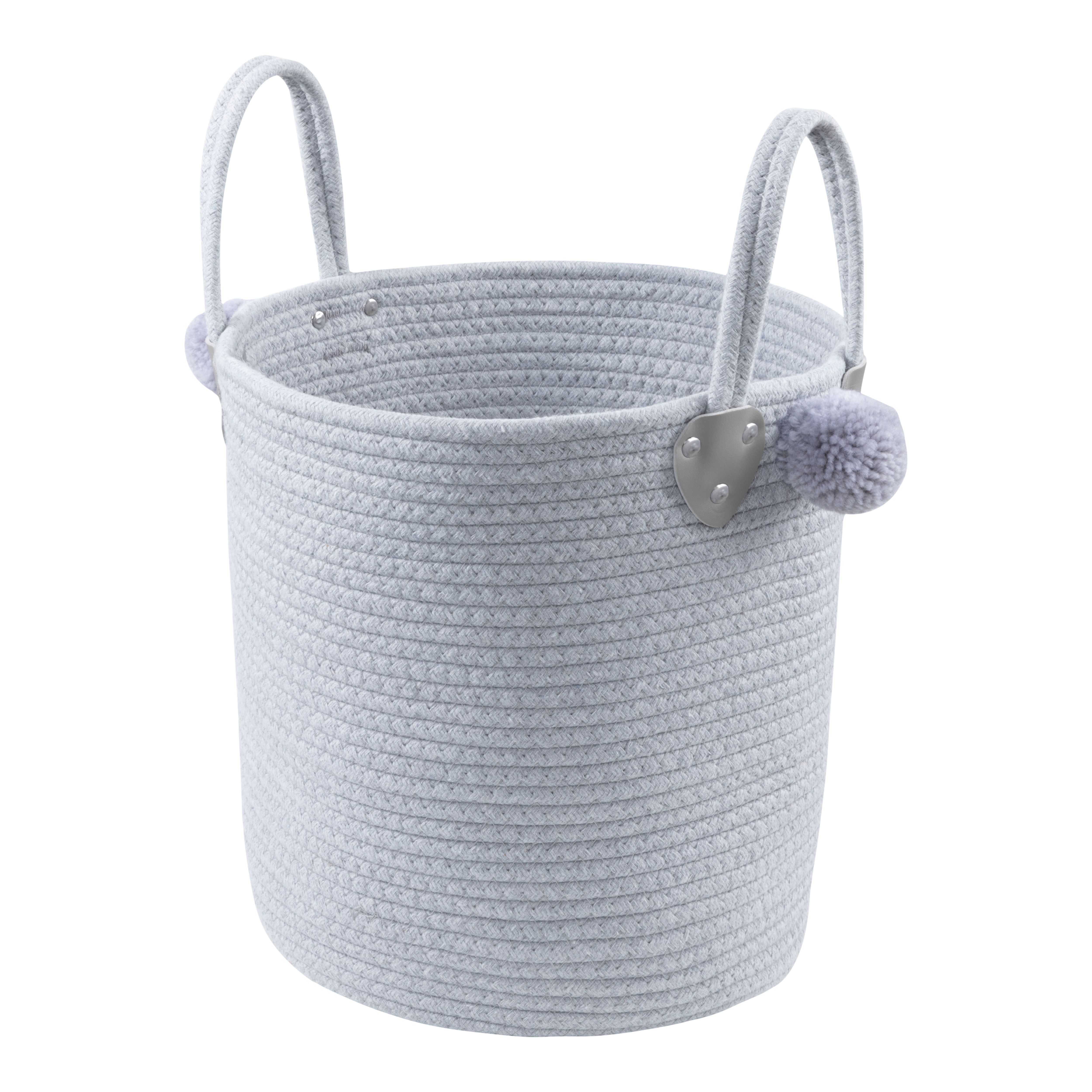 Grey rope effect Cotton Large Stackable Storage basket (H)30cm (W)30cm