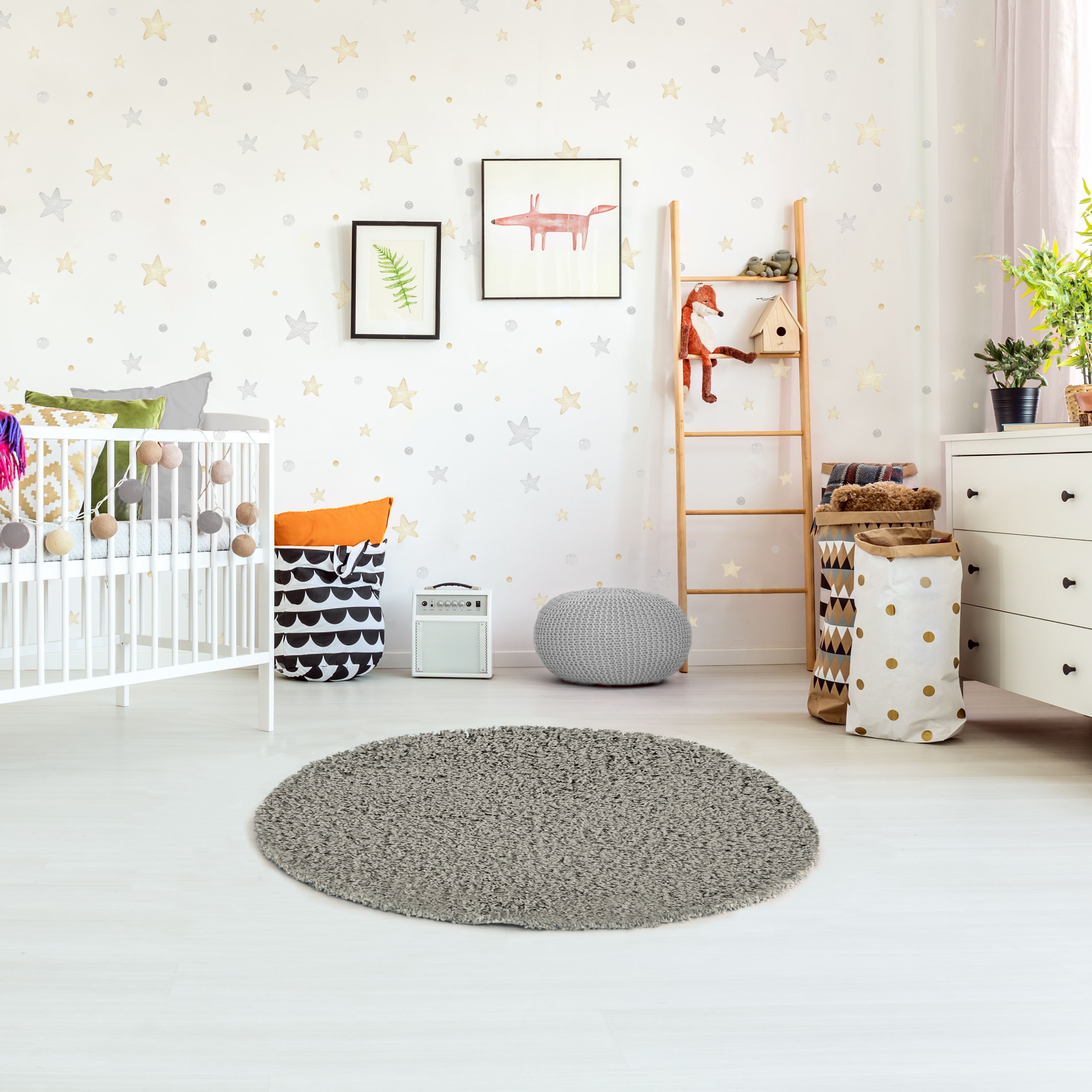Grey Shaggy Small Rug x (W)70cm