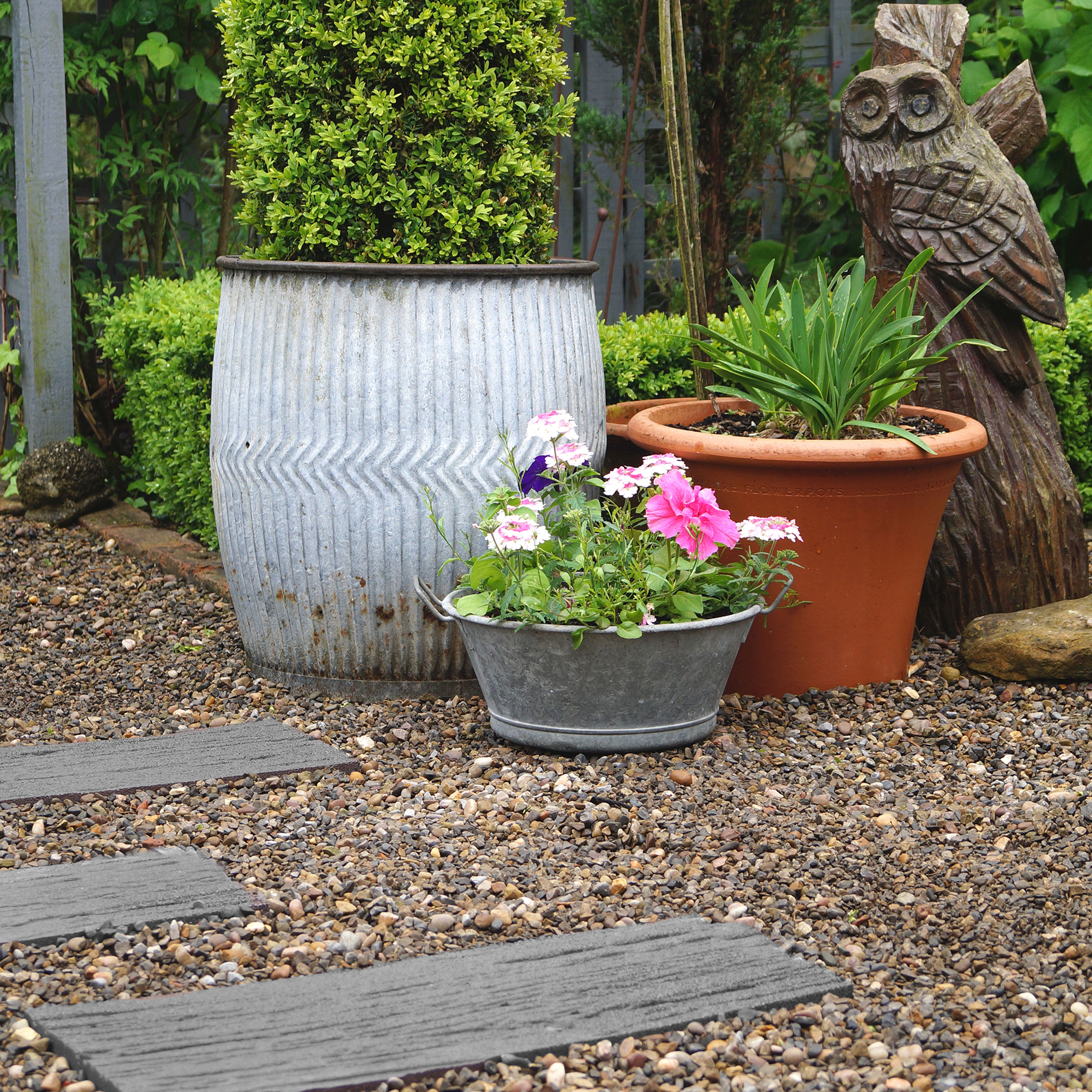 Grey Single size Railroad Tie Stepping stone 0.15m² - 3