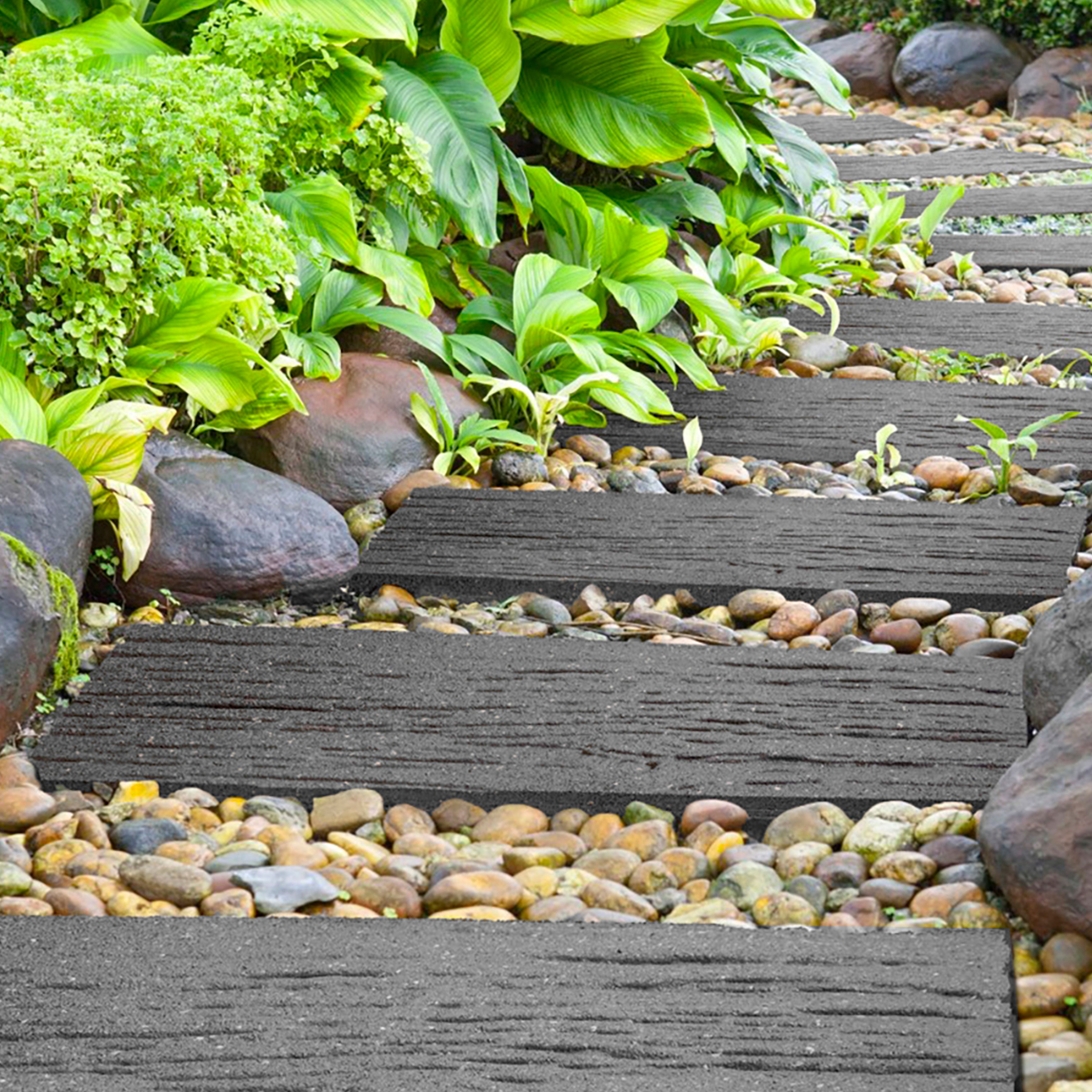 Grey Single size Railroad Tie Stepping stone 0.15m² - 4