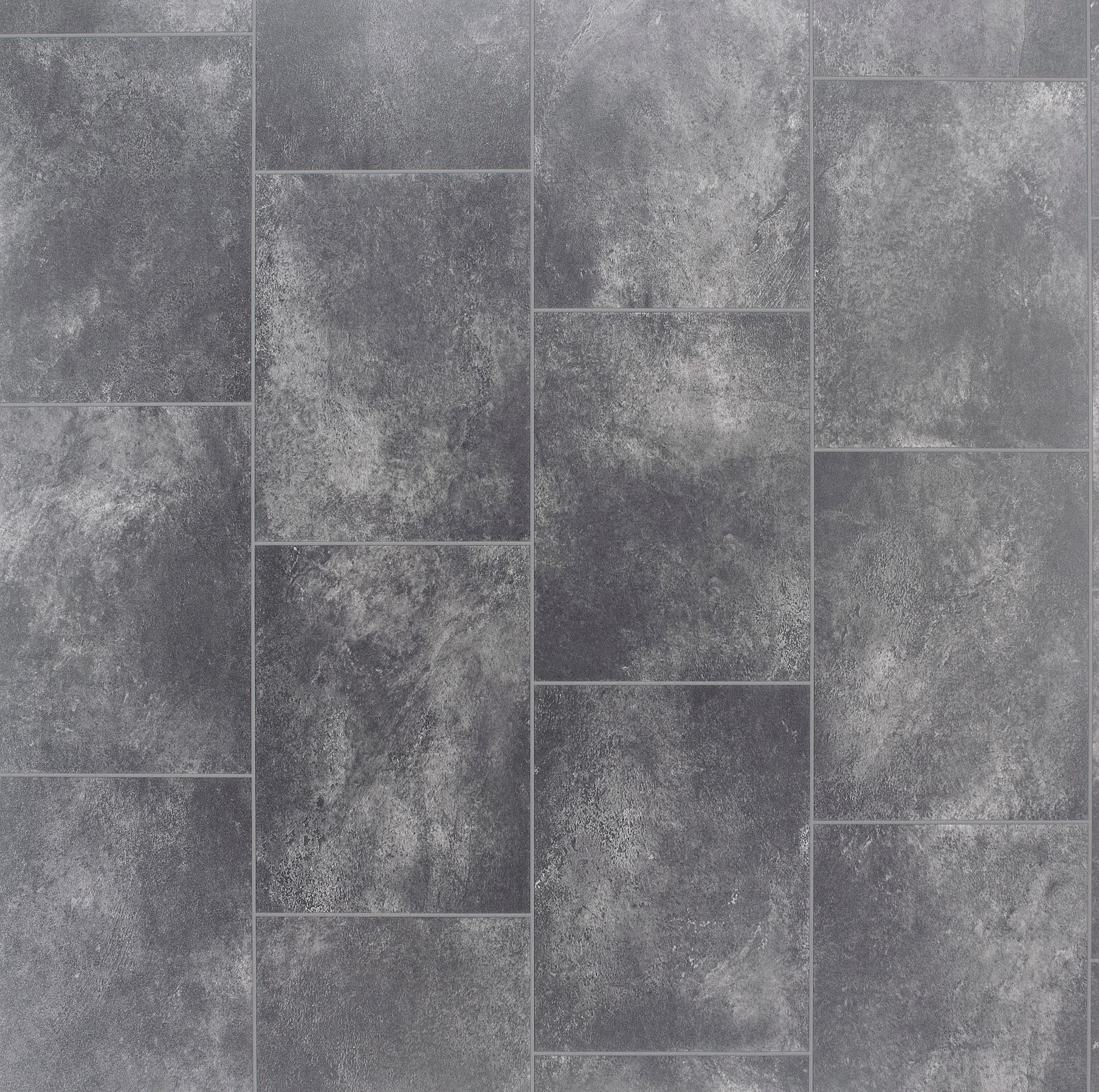 Grey Slate tile effect Vinyl flooring, 4m²