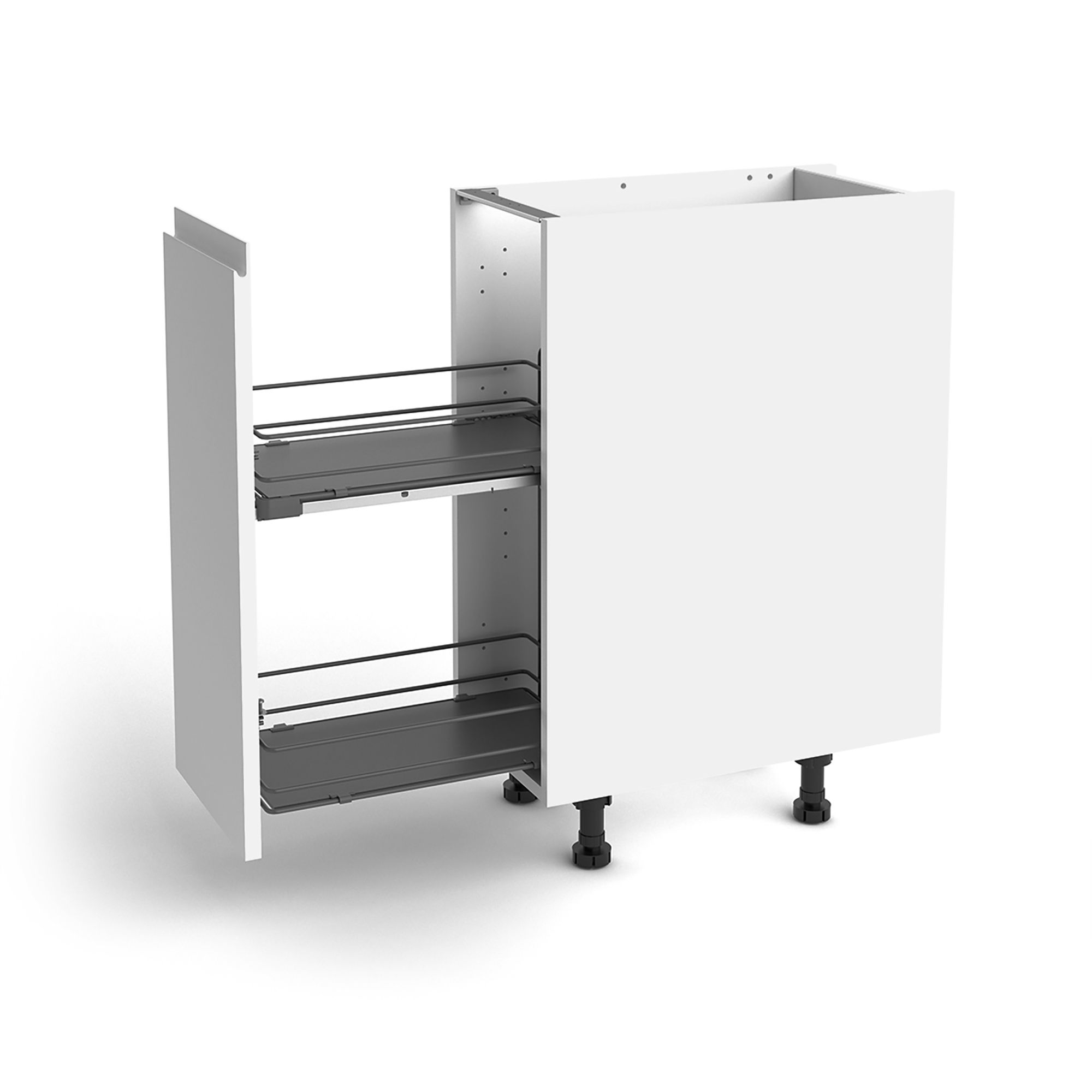 Grey Soft-close LH & RH 30cm Pull-out storage