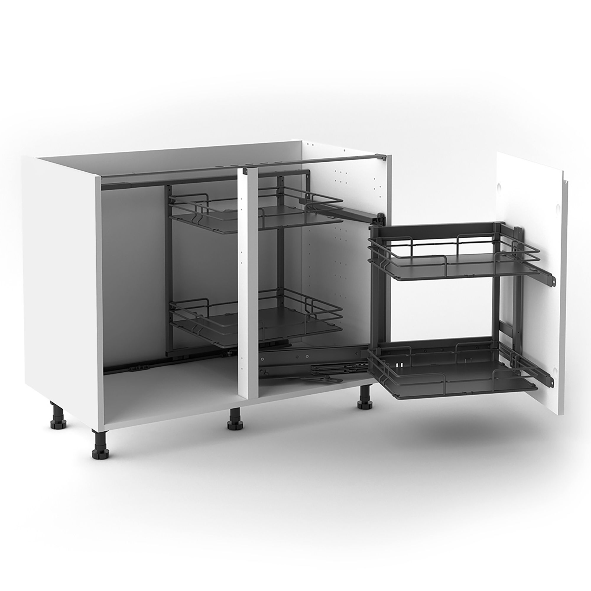 Grey Soft-close RH Corner cabinet 50cm Pull-out storage
