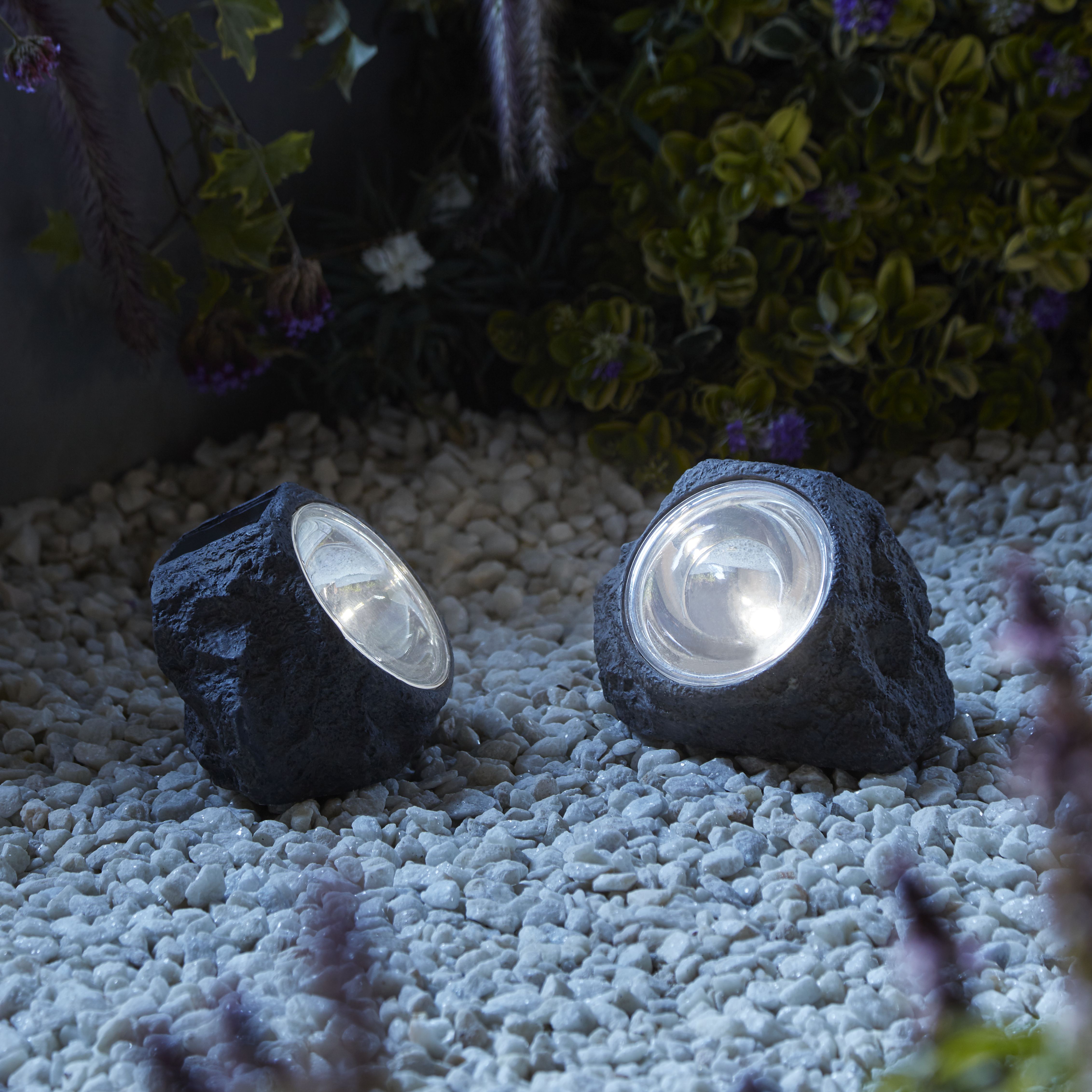 Grey Solar-powered Integrated LED Outdoor Lamp