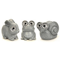 Grey Stone effect Animals Solar-powered LED Outdoor Decorative light, Pack of 3