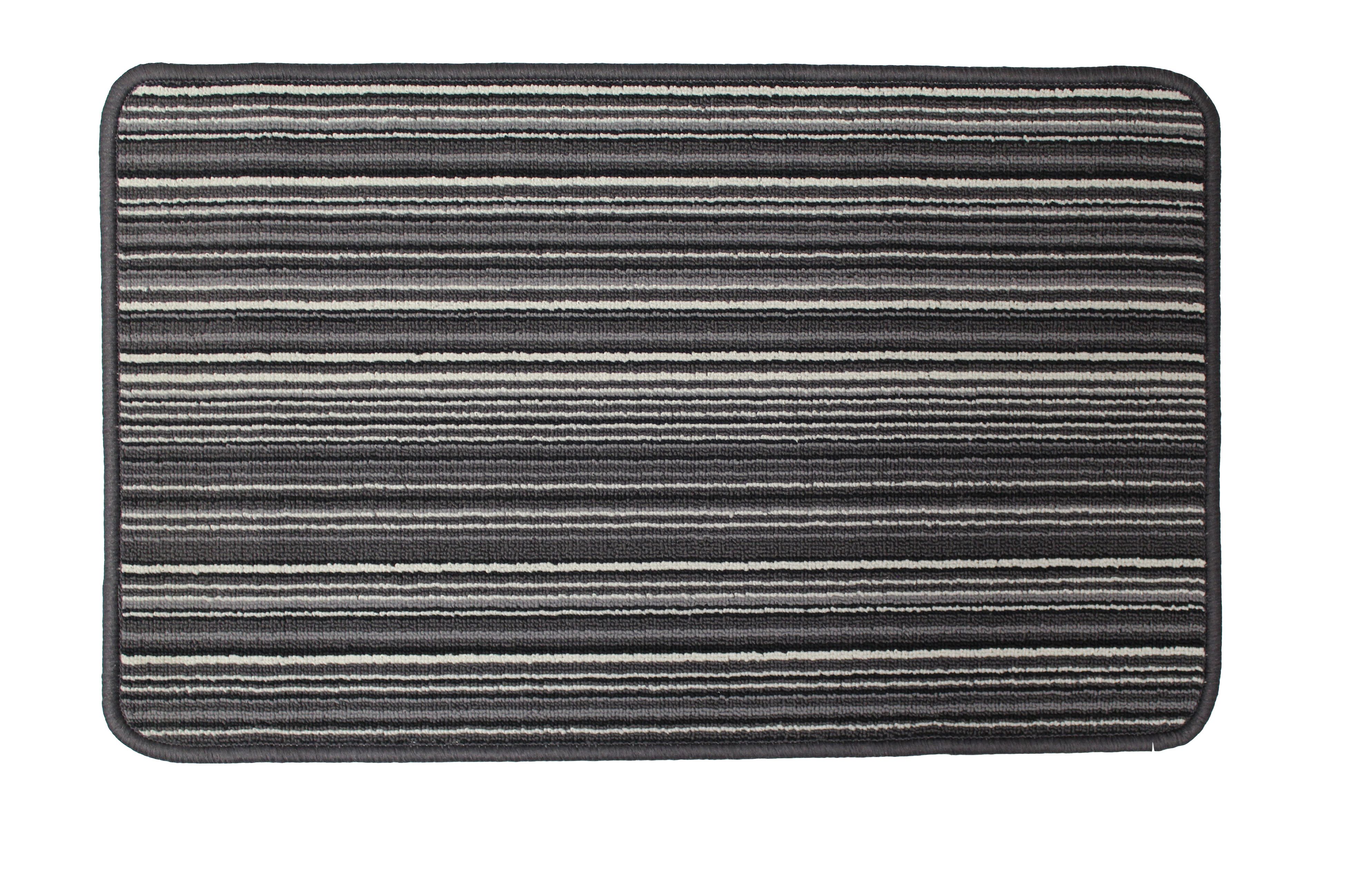 Grey Stripe Door mat, 75cm x 44cm