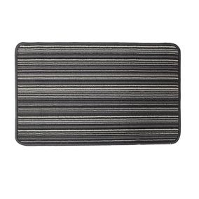 Grey Stripe Door mat, 75cm x 44cm