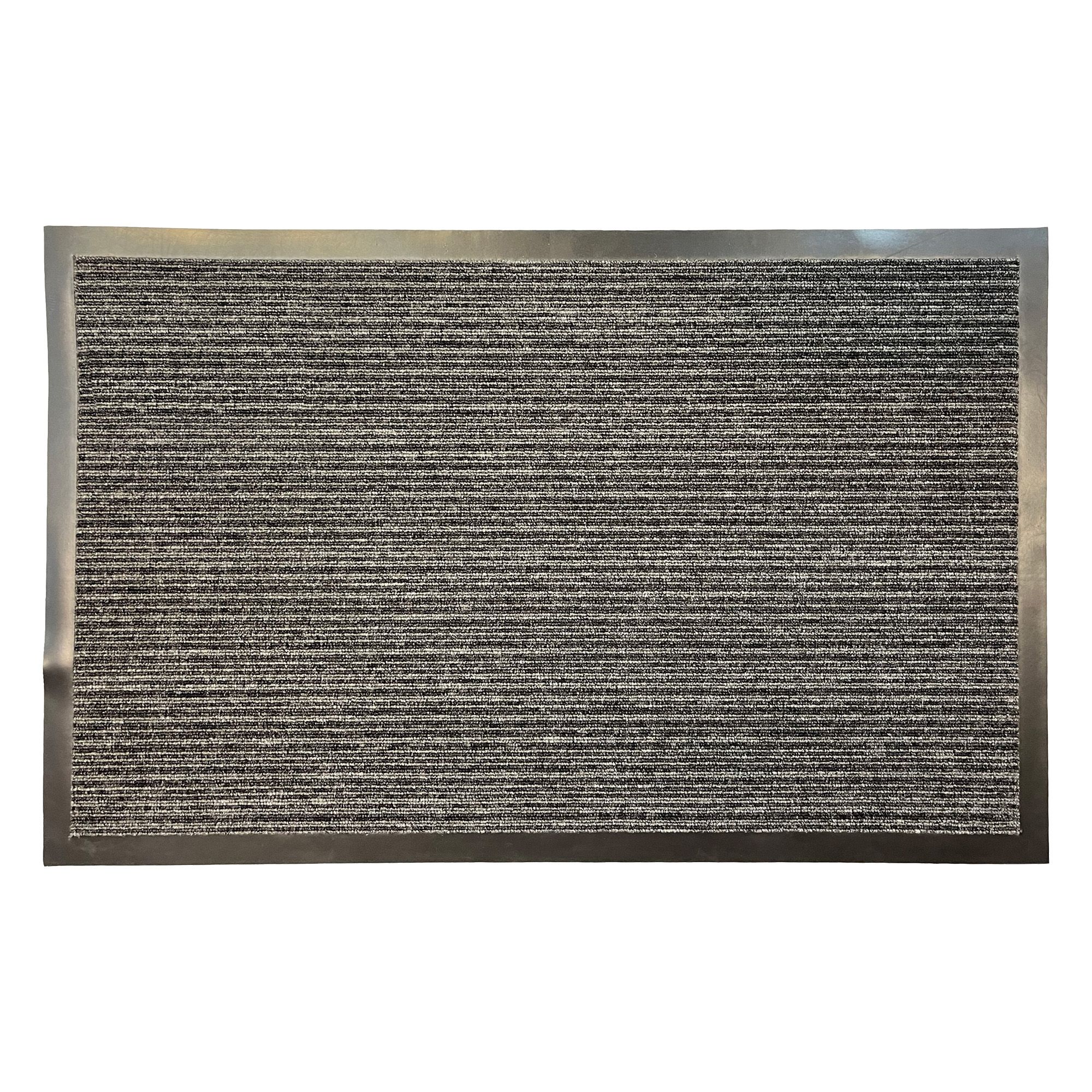 Grey Striped Rectangular Door mat, 45cm x 75cm