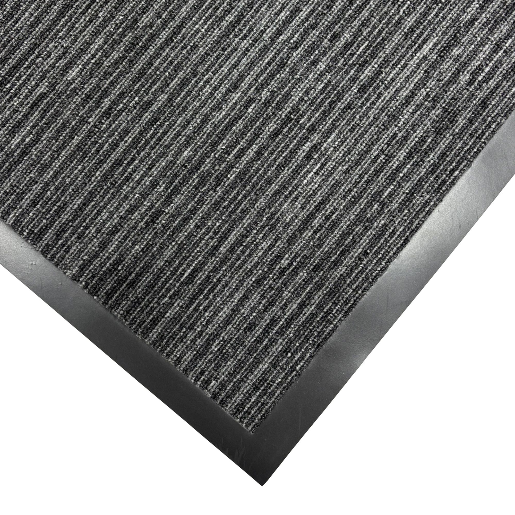 Grey Striped Rectangular Door mat, 45cm x 75cm