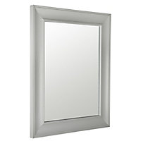 Grey Vintage Rectangular Wall-mounted Framed Mirror, (H)51cm (W)41cm