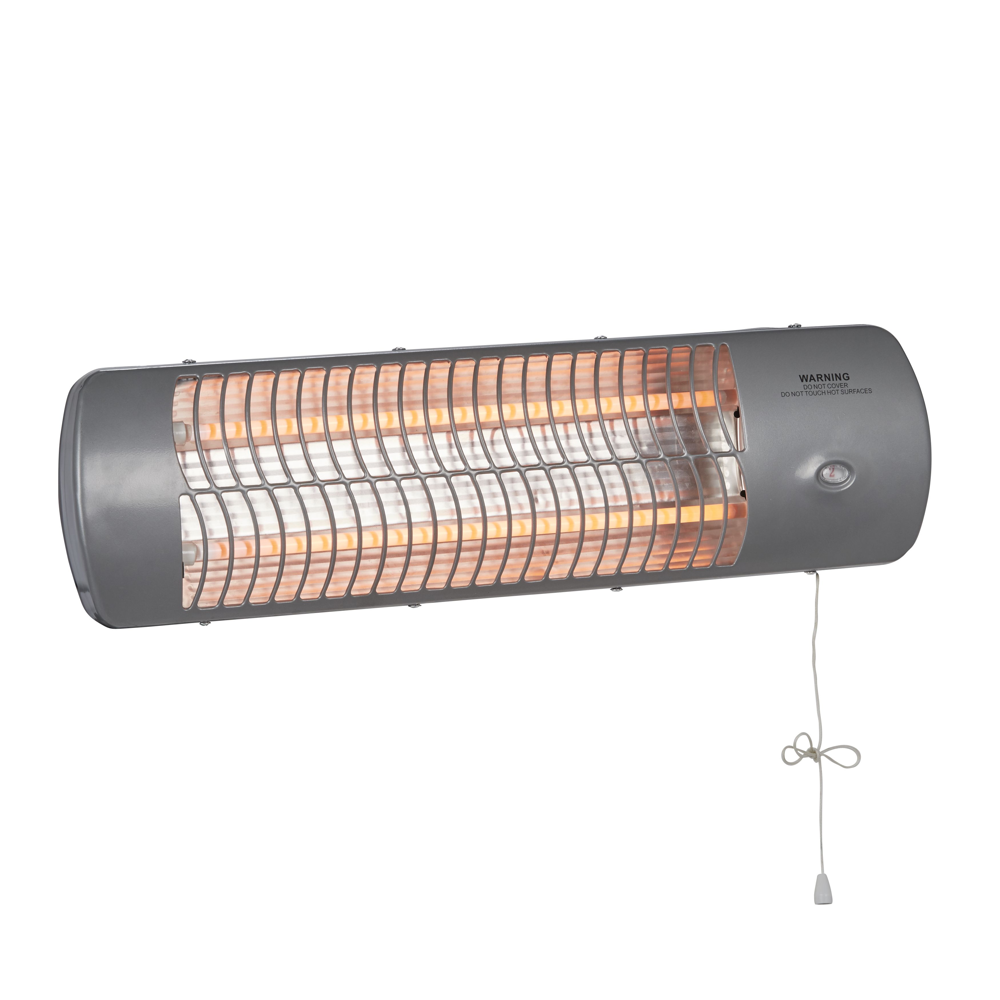 Grey Wall Mounted Electric Quartz Heater 1200w Diy At B Q