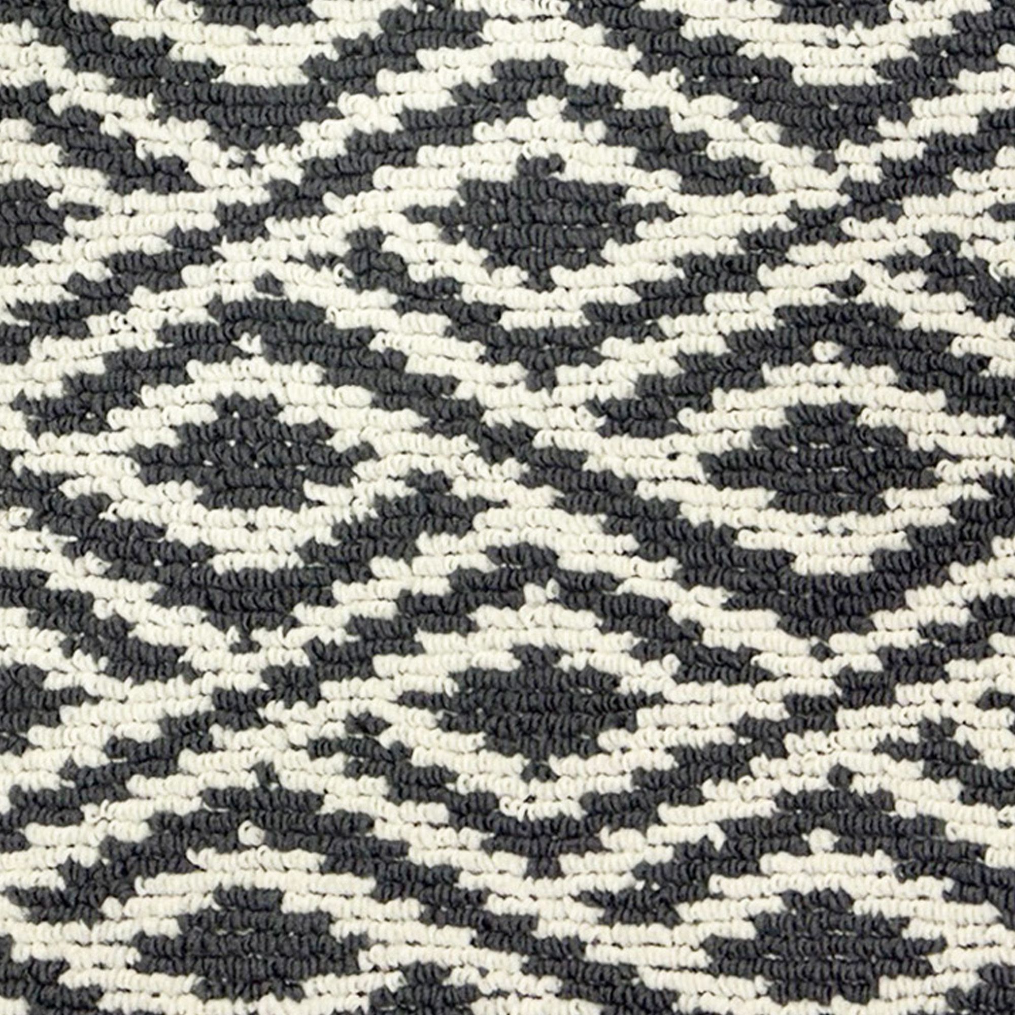 Grey & White Diamond Line Rectangular Door mat, 85cm x 57cm