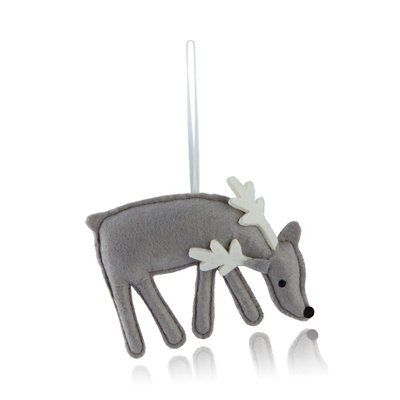 Grey & white Felt Reindeer Hanging decoration of 1