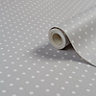 Grey & white Polka dot Smooth Wallpaper