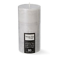 Grey White tea & ginger Pillar candle