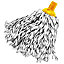 Grey & yellow Fabric & polypropylene (PP) Twist mop head, (W)100mm