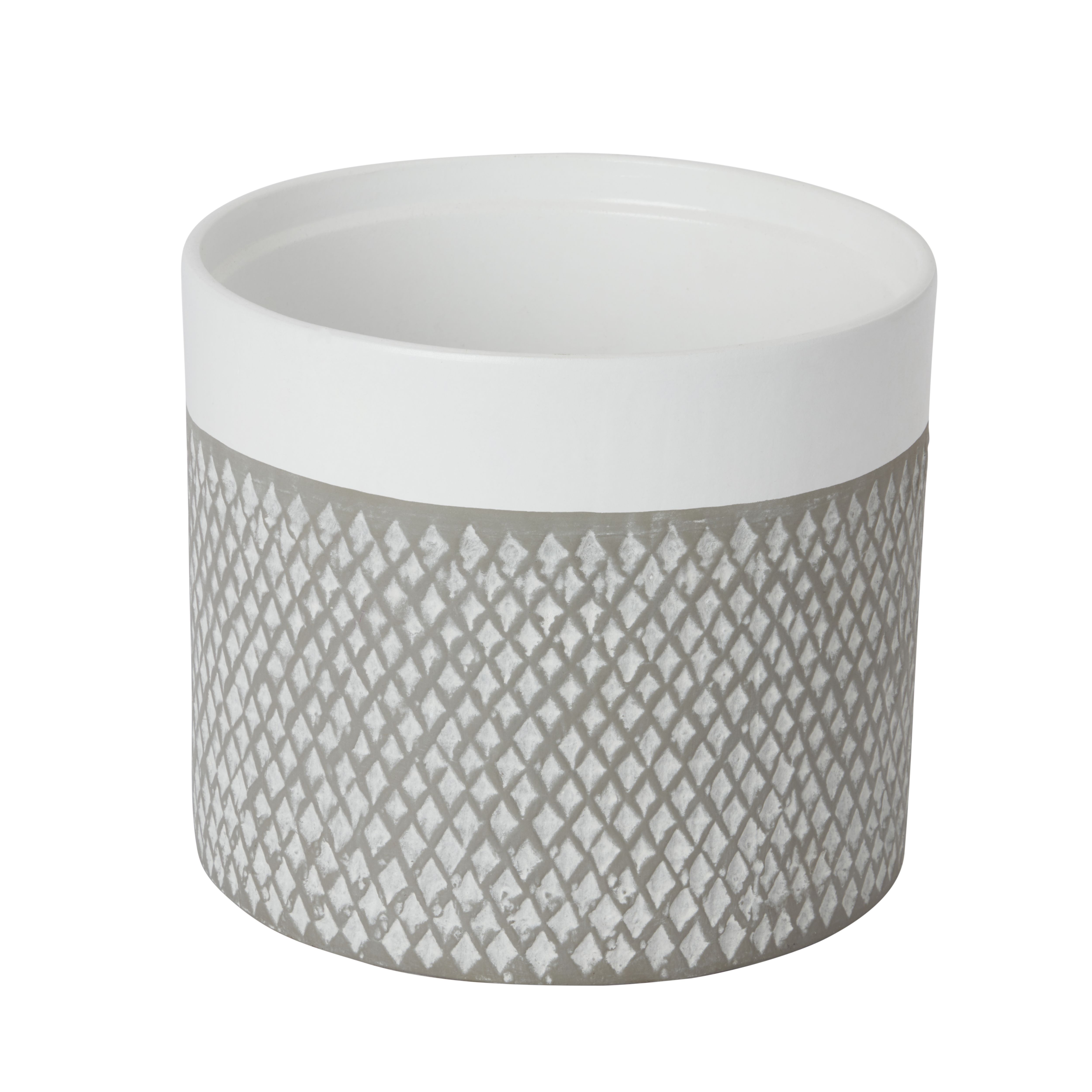 Griffin Clay Diamond Circular Plant pot (Dia)19.2cm