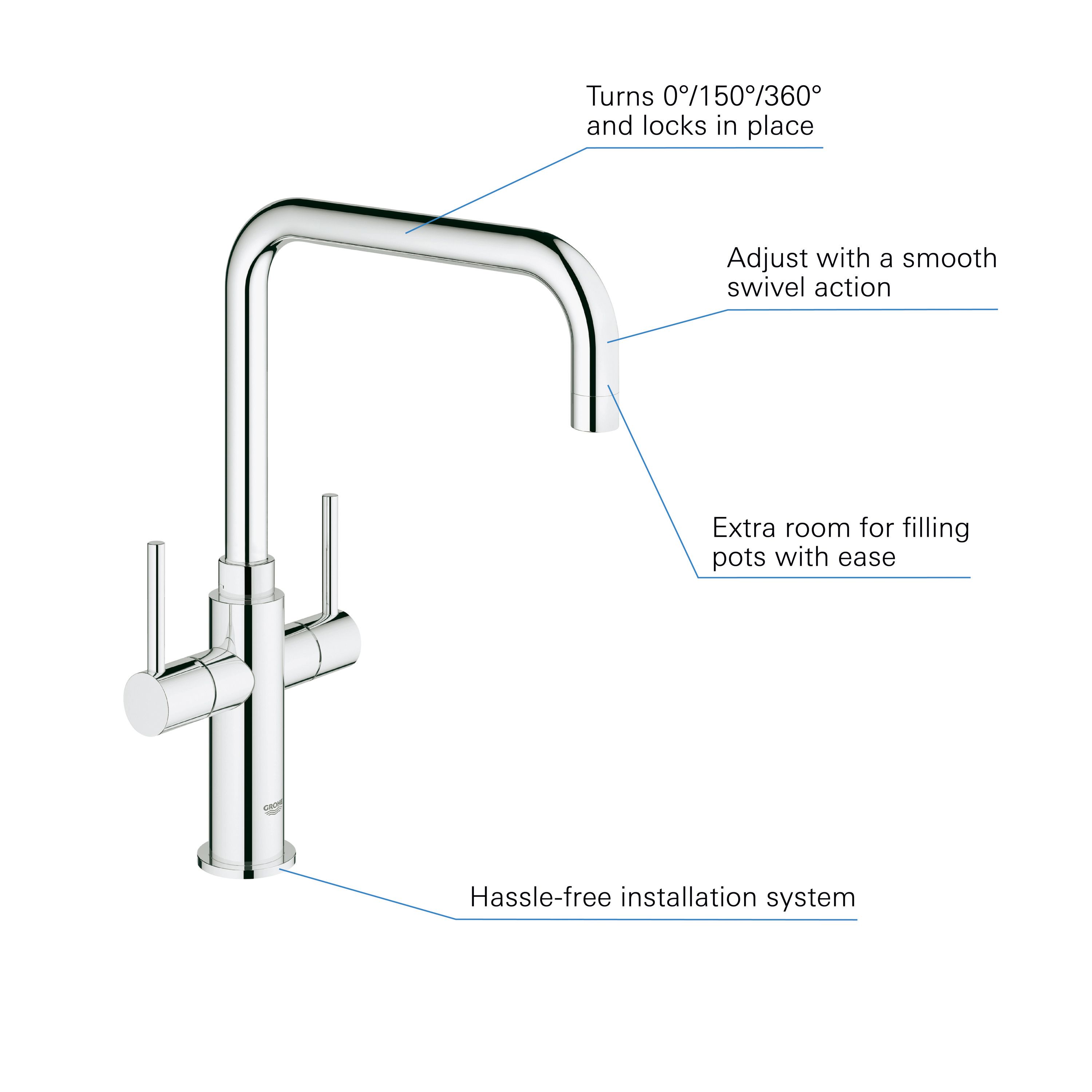 Grohe Ambi Cosmopolitan Gloss Chrome-plated Kitchen Dual lever Tap