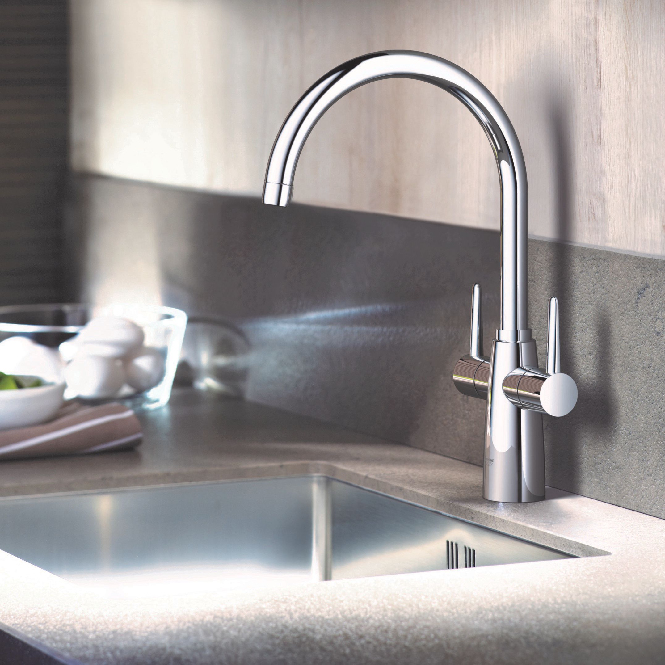 Grohe Ambi Gloss Chrome-plated Kitchen Dual lever Tap