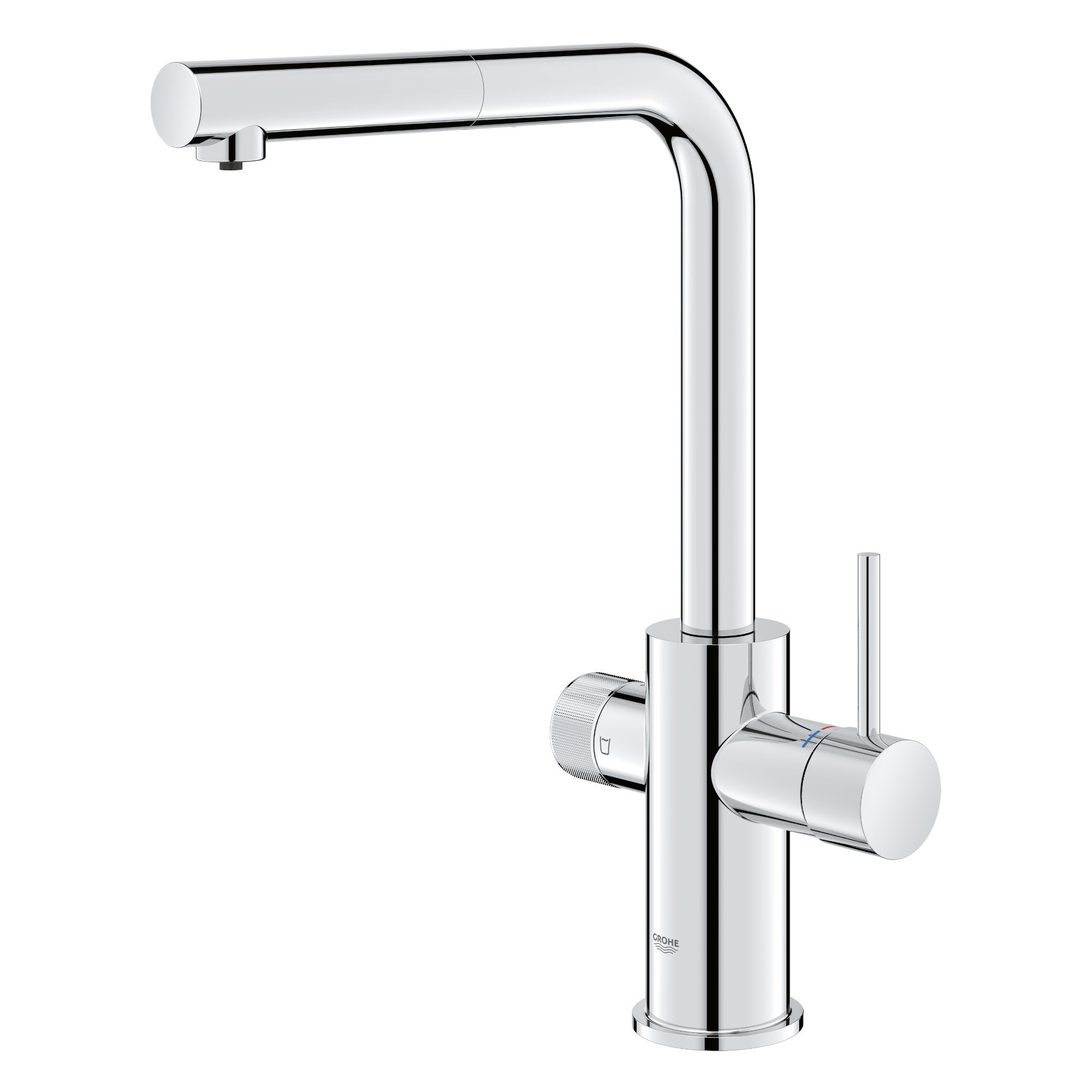 Grohe BLUE PURE MINTA Chrome effect Chrome-plated Kitchen Pull-out spray mono mixer Tap