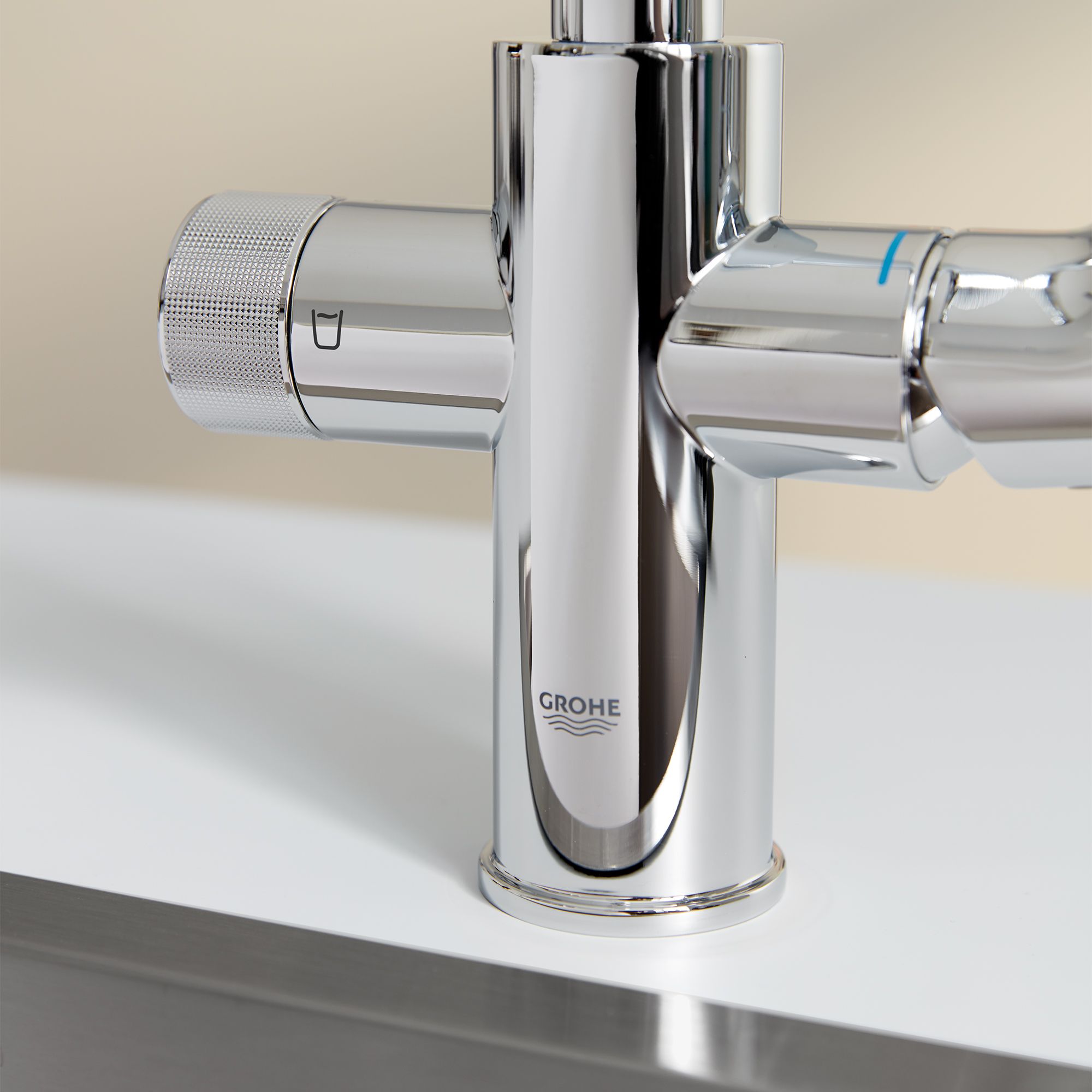 Grohe Blue Pure Start Chrome effect Water filter mono mixer tap With ...