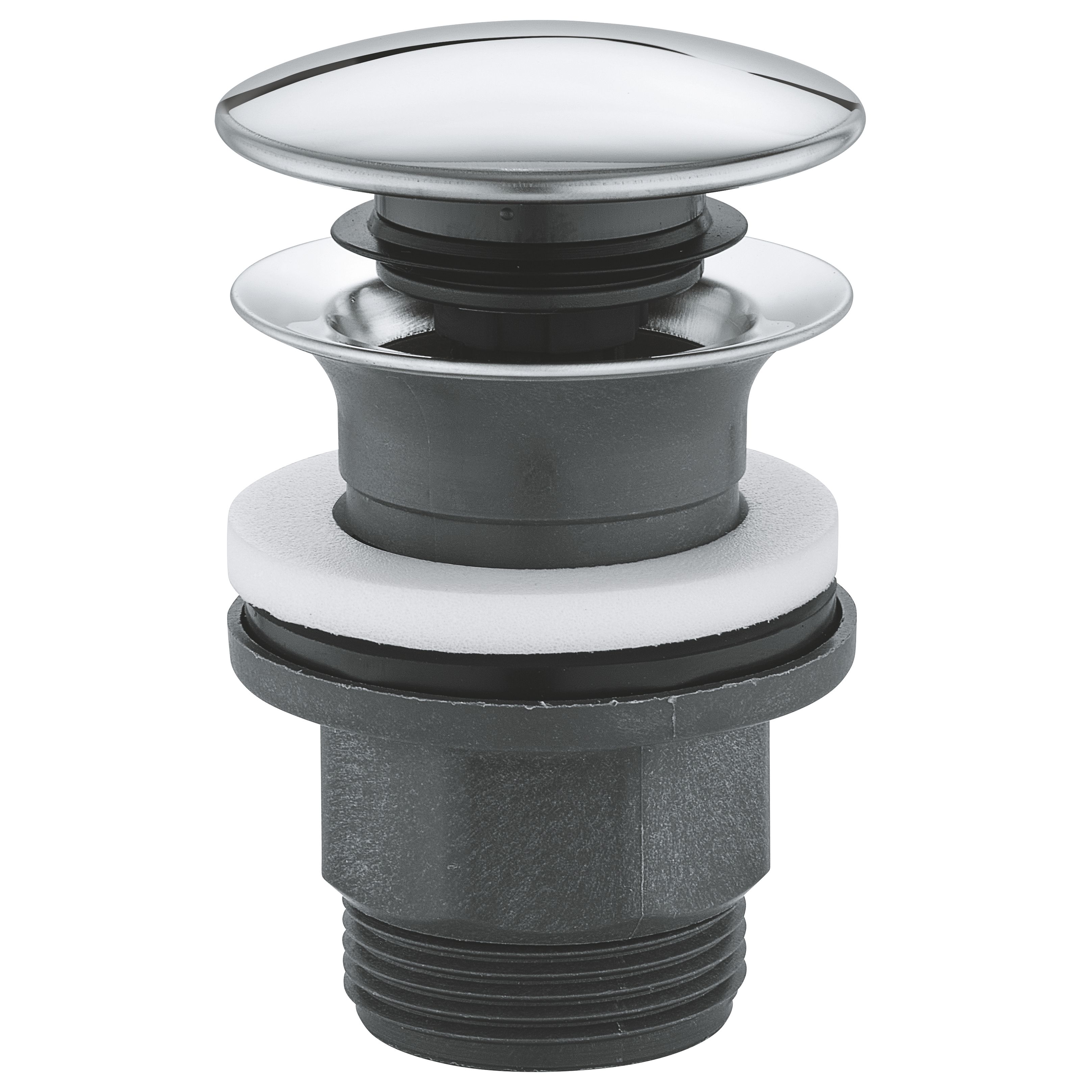 Grohe Chrome Metal 45mm Click clack Slotted Waste & plug (Dia)63mm