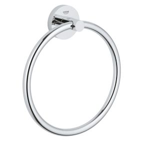 Grohe Essentials Polished Chrome-plated Wall-mounted Towel ring (W)44mm